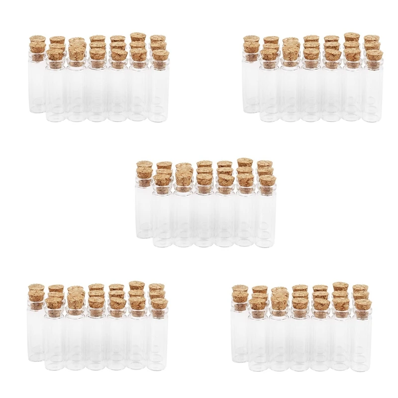 

100Pcs 11X32mm Tiny Mini Empty Clear Cork Glass Bottles Vials 2Ml
