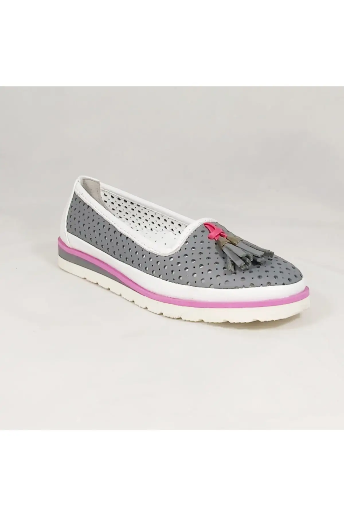 

Туфли женские из натуральной кожи, плоская подошва, анатомическая подошва, повседневная элегантная летняя обувь, серого цвета