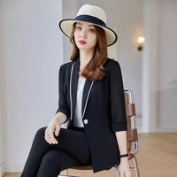 2022 temperament women suit pants 2 piece blazer office professional wear spring casual solid color elegant ladies jacket