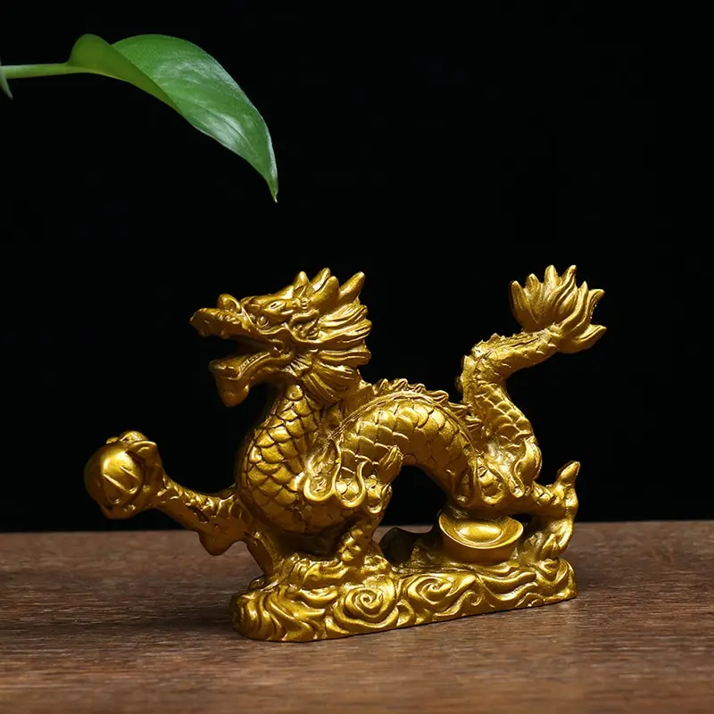 

Traditional Chinese Zodiac Twelve Statue Gold Dragon Statue Animal Ornament Home Furnishings Decor