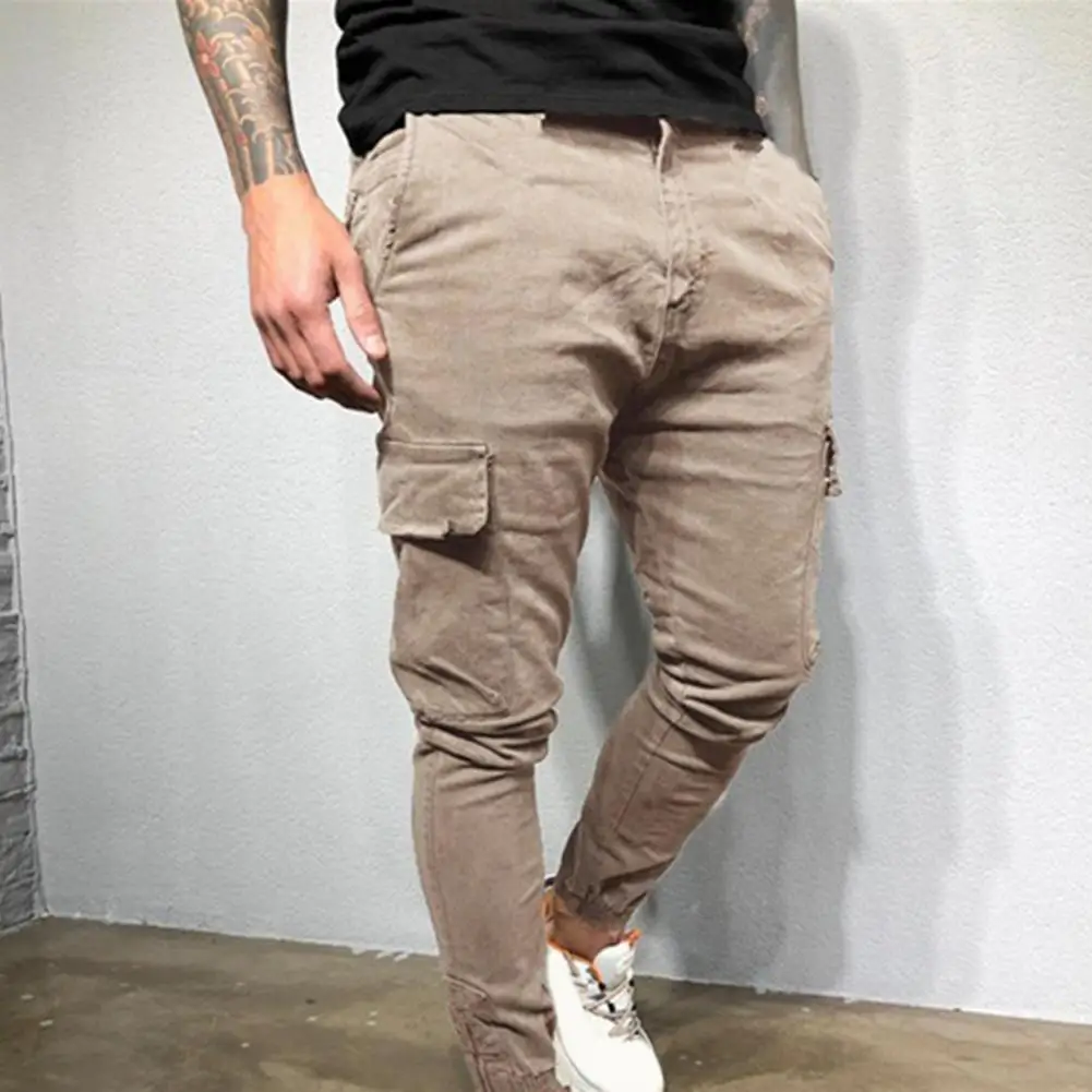 

Autumn Pants Pencil Pants Cargo Pants Streetwear Breathable Stylish Mid Waist Men Trousers