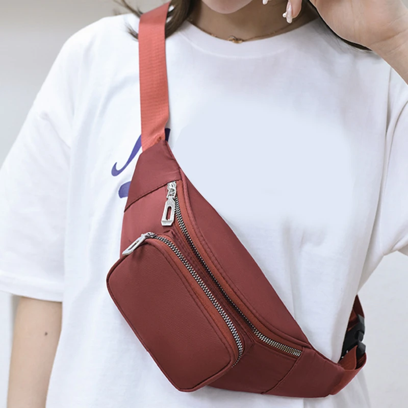 

Fashion Packs For Women Men Nylon Waist Bag Travel Sling Bags Zipper Chest Phone Pouch Running Walking Hiking Crossbody