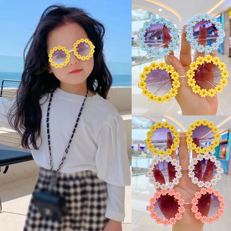 

Kids Sunglasses Oval Flower Fashion Children Sunglasses Girls Shades Glasses Outdoor Sun Protection Eyewear for Taking Pictures