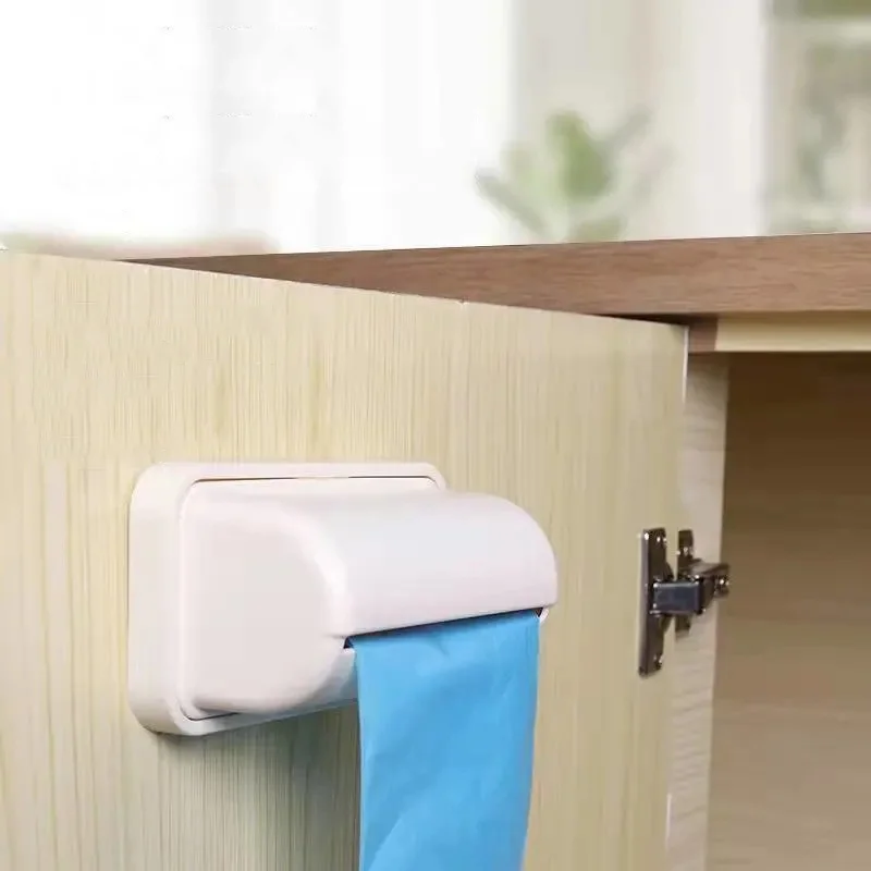 

Wall Mounted Trash Bags Holder Kitchen Plastic Bag Container Garbag Storage Box