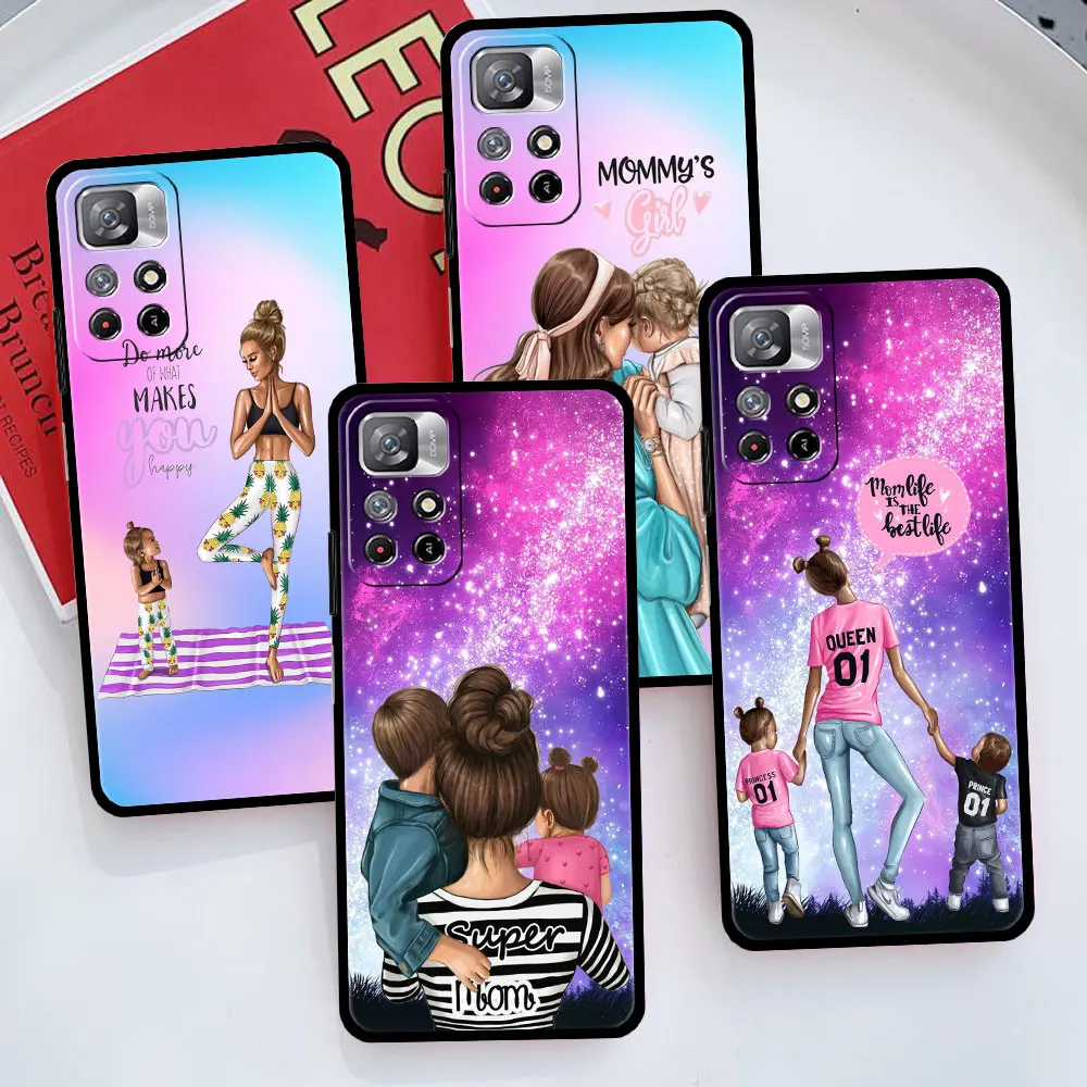 

Super Mom Woman Baby For Redmi 9S 8 10 9C 9A 11 Pro 9T K40 9 7 10C K40S K50 Phone Coque Soft