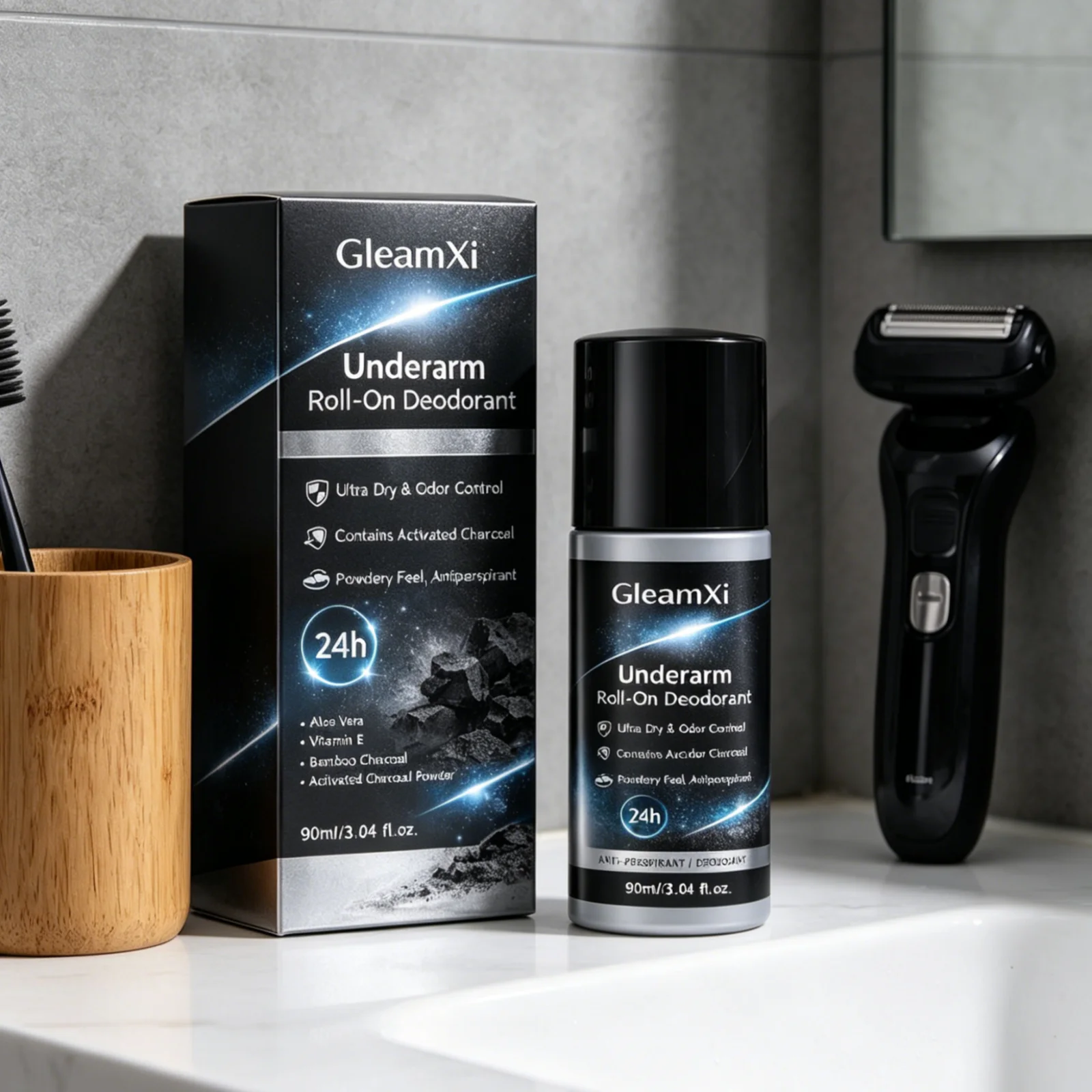 Фото Дезодорант-антиперспирант GleamXi Roll-on для подмышек, контроль запаха, предотвращение пятен от пота, быстрое высыхание, без ощущения стянутости, 90 мл №5