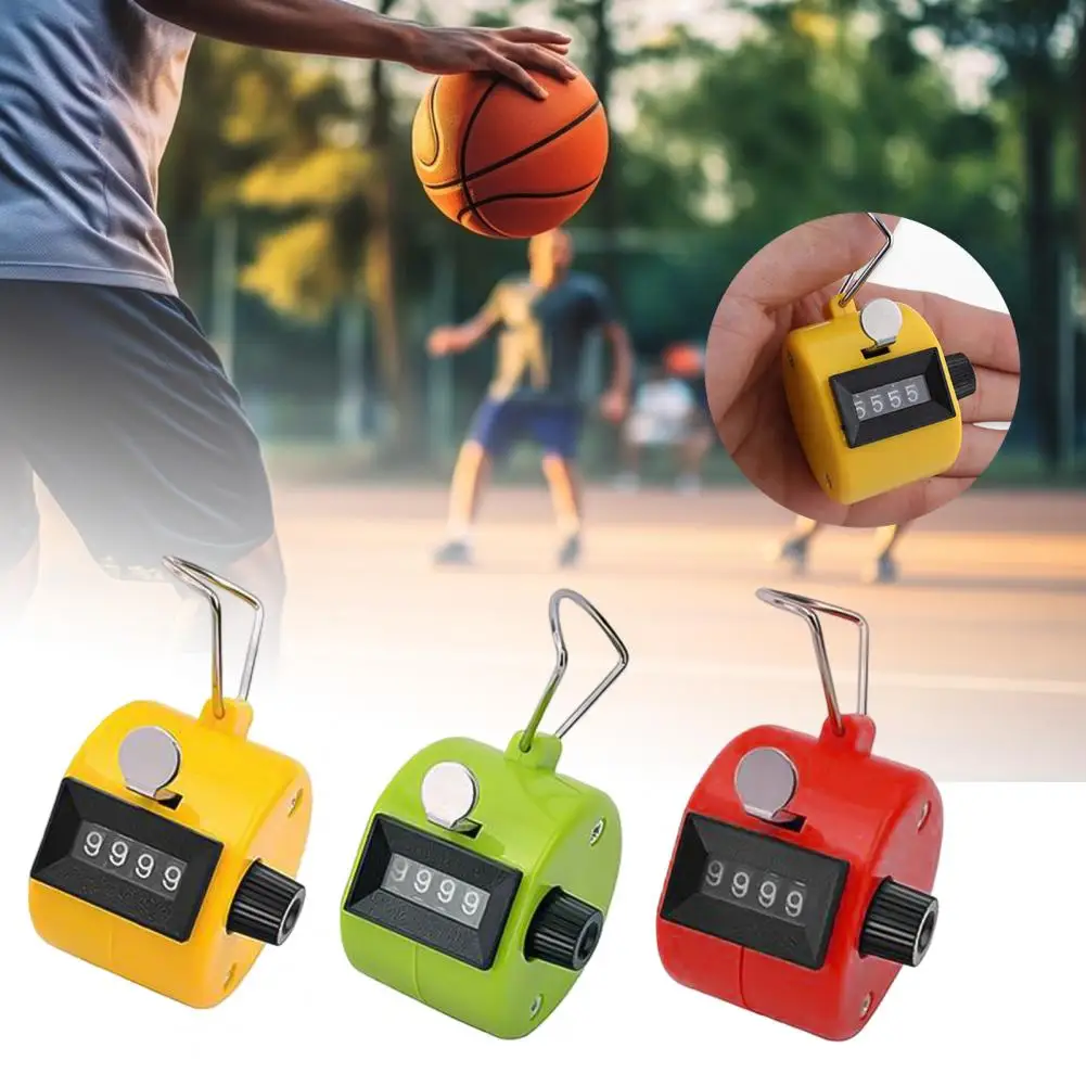 Металлический ручной счетчик-кликер с 4-значным дисплеем не требуется батарея