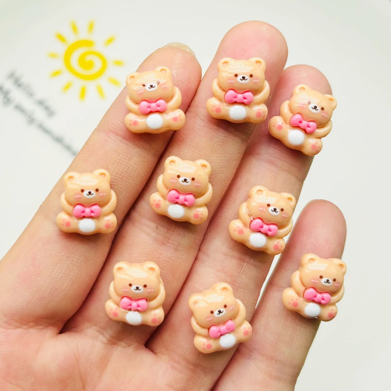 30 шт. новые милые мини-украшения из смолы в виде бабочки с маленьким медведем На