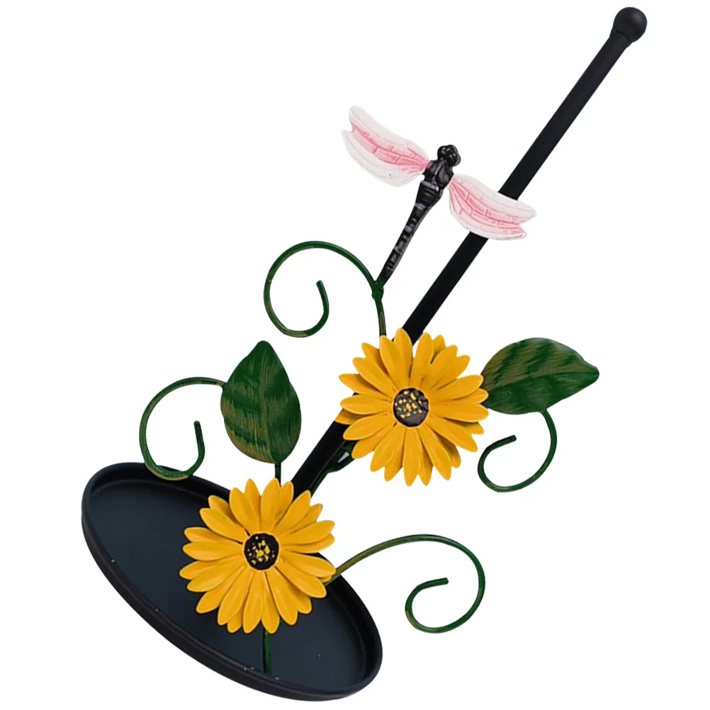 

Paper Towel Roll Holder Rack Standing Dispenser Stand Countertop Metal Flower Organizer Desktop Toilet Kitchen Tissue Room Gift