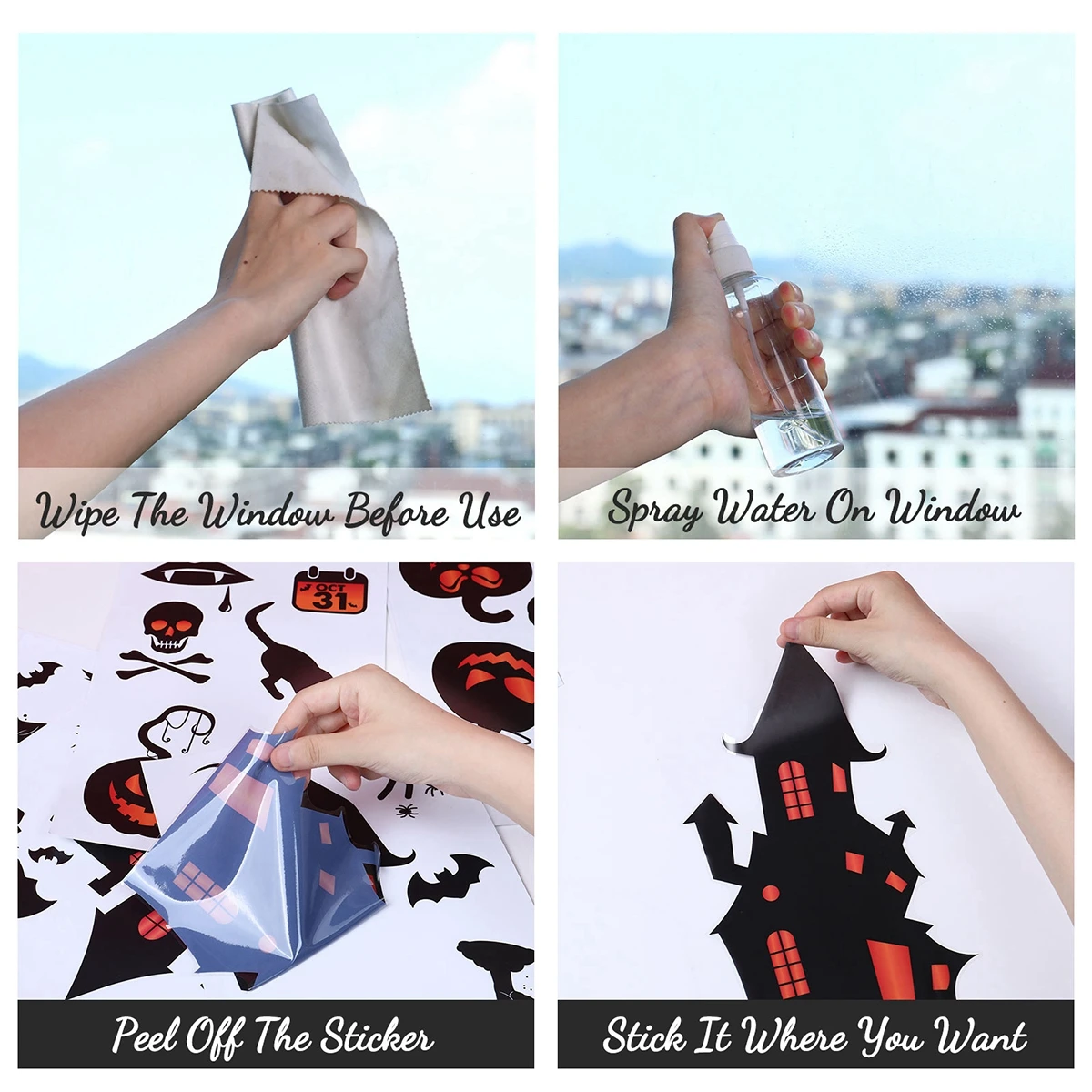 Наклейки на окна Хэллоуин наклейки для Хэллоуина искусственное украшение