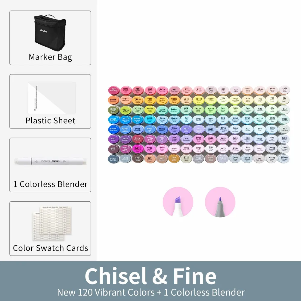 

Художественные маркеры Ohuhu Oahu 120 цветов