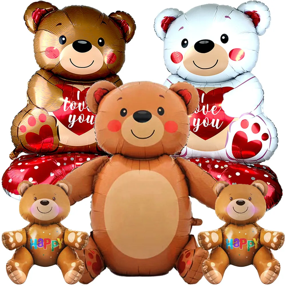 Настоящие воздушные шары с большим медведем коричневый плюшевый мишка любовью