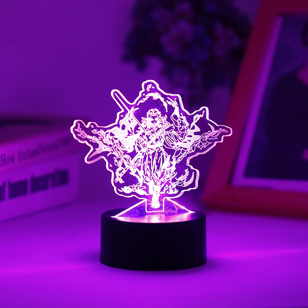 

3D Led Demon Slayer Night Light Anime Kimetsu No Yaiba Lamp Giyu Tomioka For Bedroom Deco Kid Birthday Gift Manga Figure Tanjiro