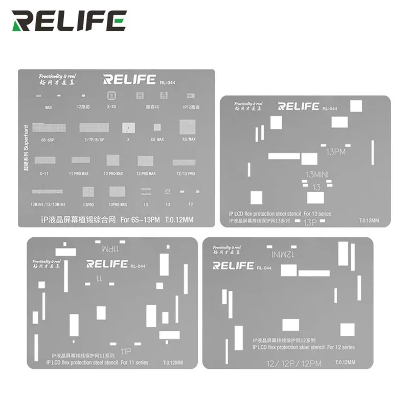 

RELIFE RL-044 Screen Display IC Protection Template For iPhone 11 12 Pro 13 Pro Max Flex Cable IC Chip BGA Reablling Stencil