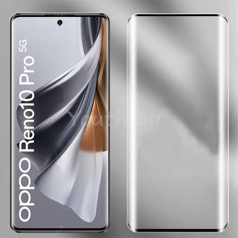 For OPPO Reno 10 Pro Glass 3D Curved Screen Glass Reno 10 Pro Protector Lens Film Reno 10 Pro Tempered Glass