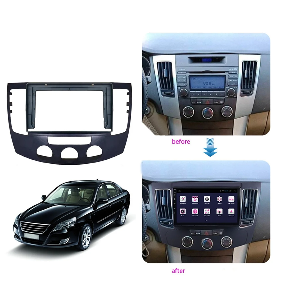 9-дюймовый автомобильный радиоприемник Android GPS MP5 стерео 2 Din панель приборной