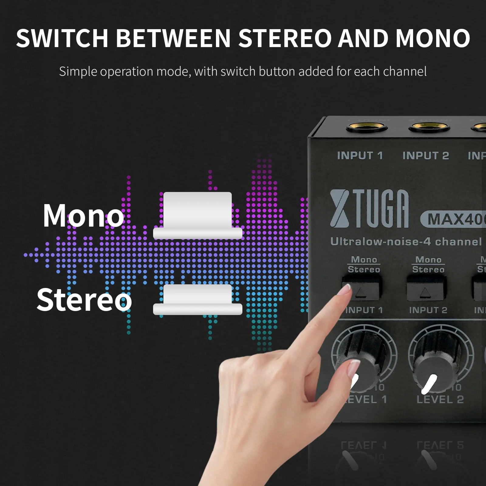 Профессиональный микшер XTUGA MAX400 4-канальный мини-стереомикшер интерфейс