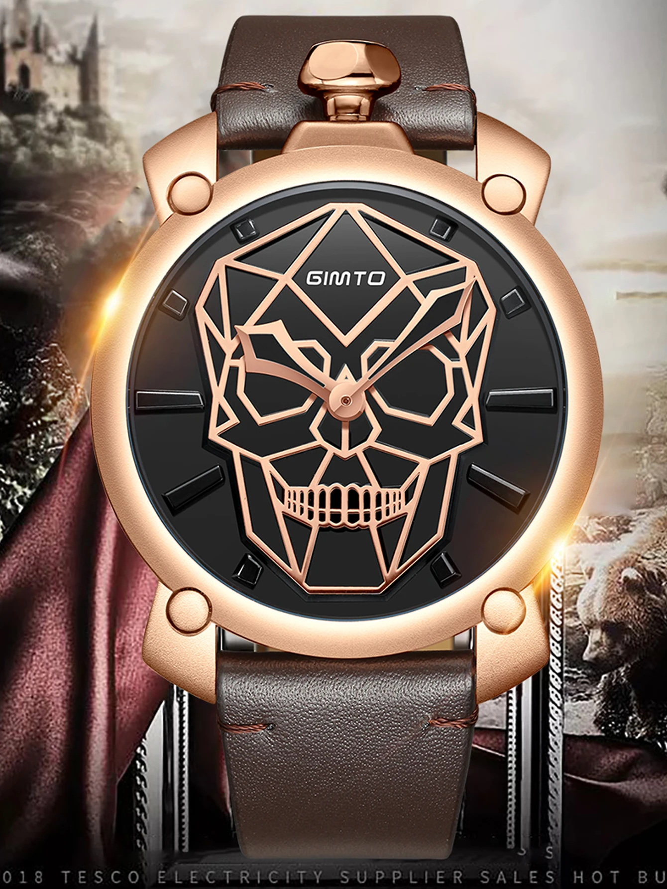 Креативные мужские часы BIDEN высококачественный кожаный ремешок