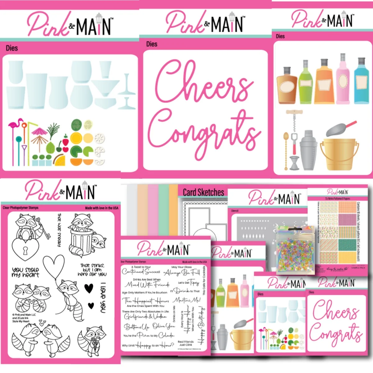 Распродажа для рукоделия 2025 коктейли Cheers Fox металлические трафареты прозрачные