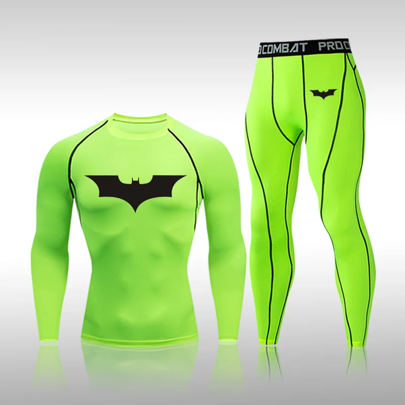 

2 Pcs Men's Tracksuit Gym Fitness Compression Sports Suit Clothes Running Jogging Sport Wear Exercise Workout Quick Dry Tights