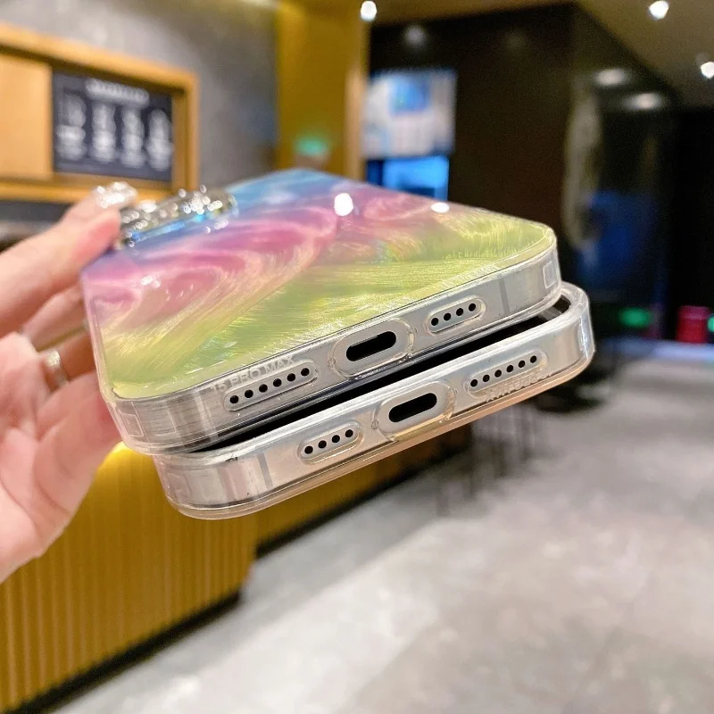 Роскошный блестящий чехол для телефона в женском стиле iPhone 15 14 Plus 13 12 11 Pro Max задняя