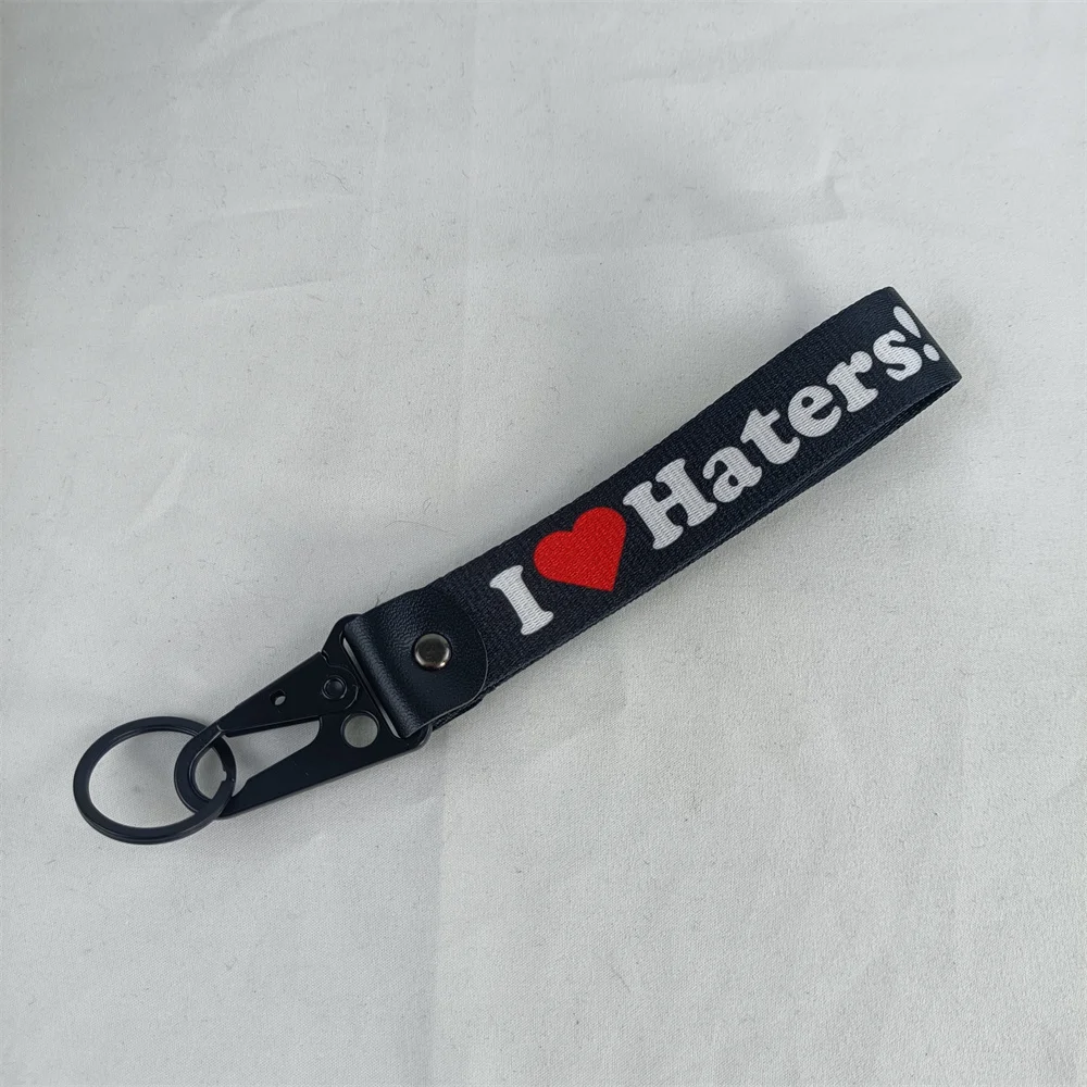 

Jdm Car Keychain Keyring for I Love Haters Auto Wristband Key Tag Gadgets Pattern Automotive Motorcycle Men Accessories