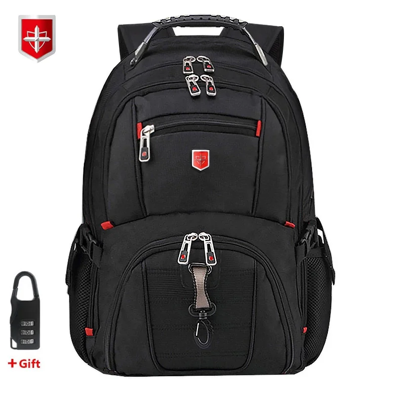 

Waterproof Men's Swiss Backpack 15.6/17 Inch Laptop Backpacks School Travel Bags Large Capacity Business bagpack Mochila