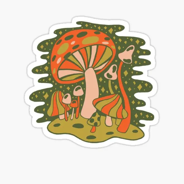 

5 шт., наклейки с изображением леса грибов