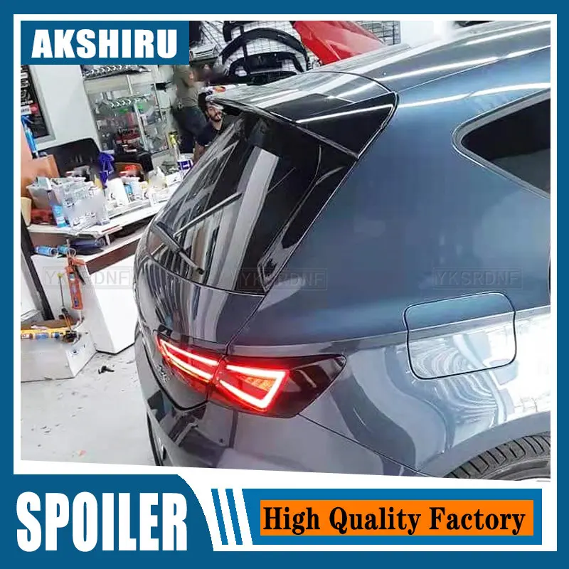 

For Seat LEON MK3 MK3.5 5F FR Style Hatchback Spoiler 2012-2020 ABS Material Rear Roof Lip Spoiler for Car Tail Wing Decoration