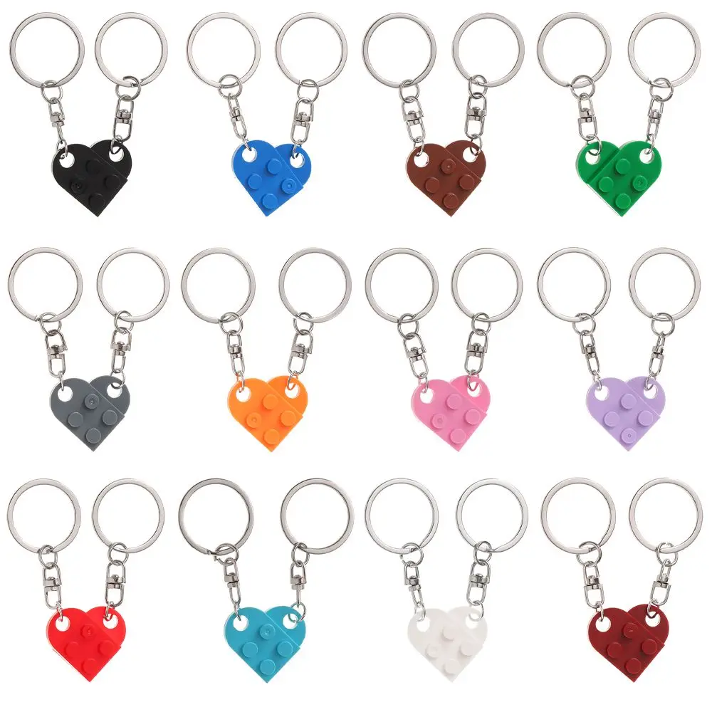 

Lovely Love Building Blocks Keychain for Couples Women Men Friendship Detachable Love Building Blocks Key Ring Jewelry Gift