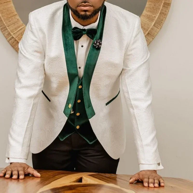 Свадебный костюм для мужчин комплект из 3-х предметов приталенный цветочный