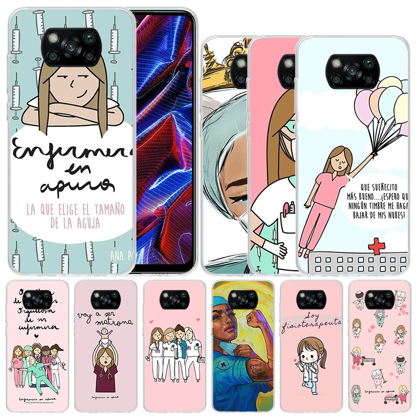 Мягкий чехол с забавной медсестрой и доктором для Xiaomi Poco X5 Pro X4 Gt X3 Nfc M5S телефона