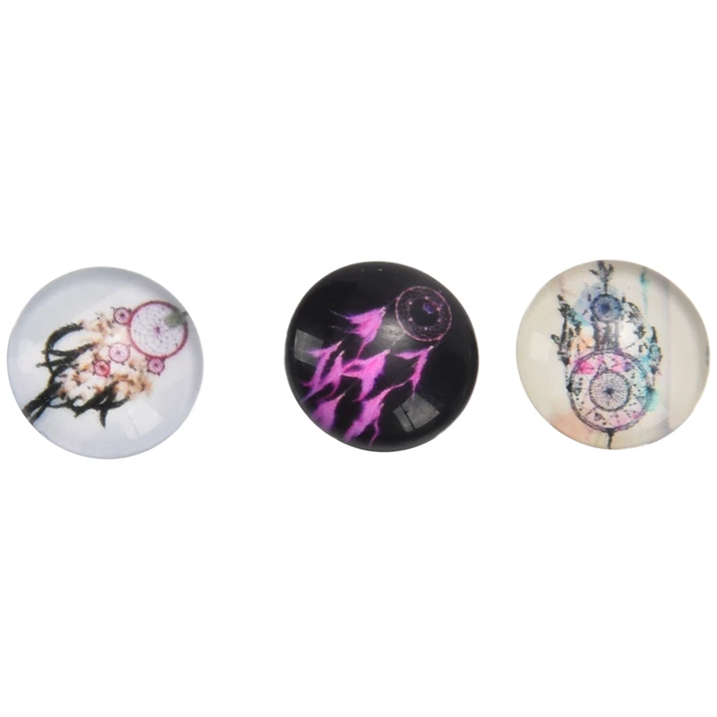 

50 PCS Mixed Dream Catcher Photo Round Dome Glass Cabochons 12Mm Diy Handmade