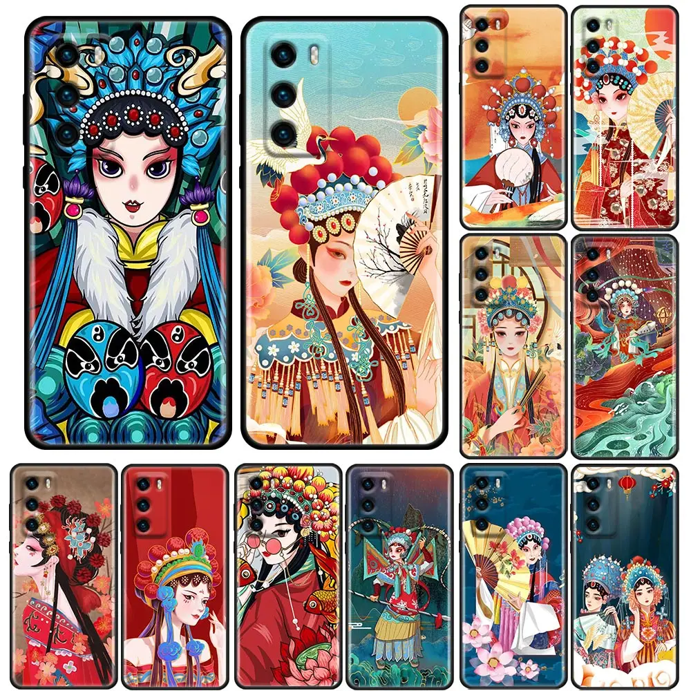 

Funda Case For HUAWEI P50 P40 P30 P20 P10 P9 P8 Plus MATE 30 20 20X 10 9 8 Pro Lite Case Capa Traditional Chinese Peking Opera