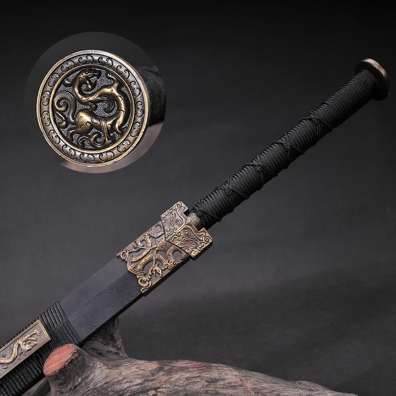 Китайская меч ИМИТИРОВАННАЯ Дамасская сталь лезвие металлическое ремесло
