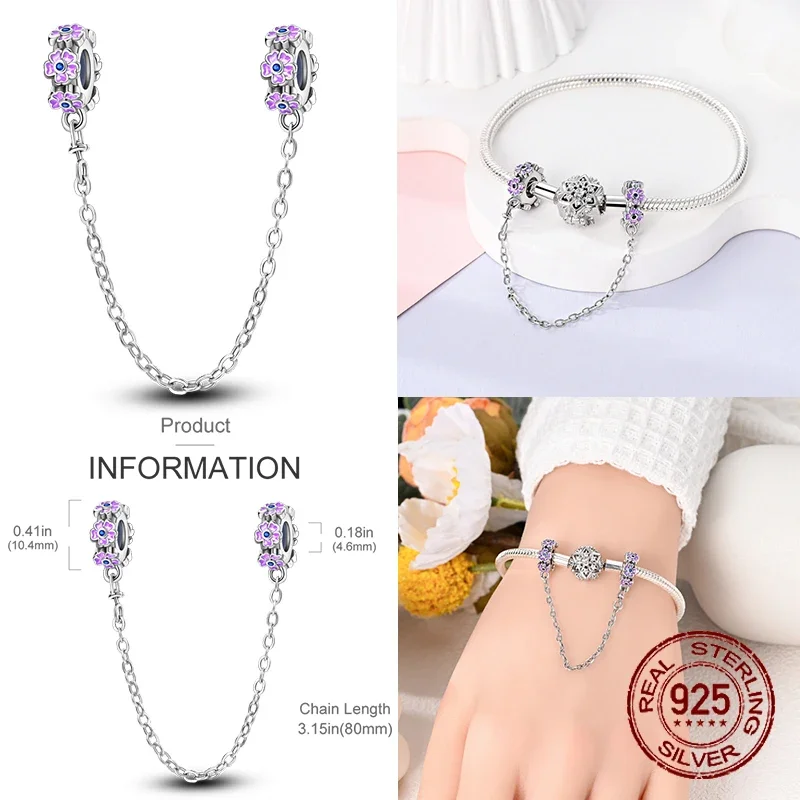 Стерлингового Серебра 925 подсолнух бабочка фиолетовый цветок птица мороженое