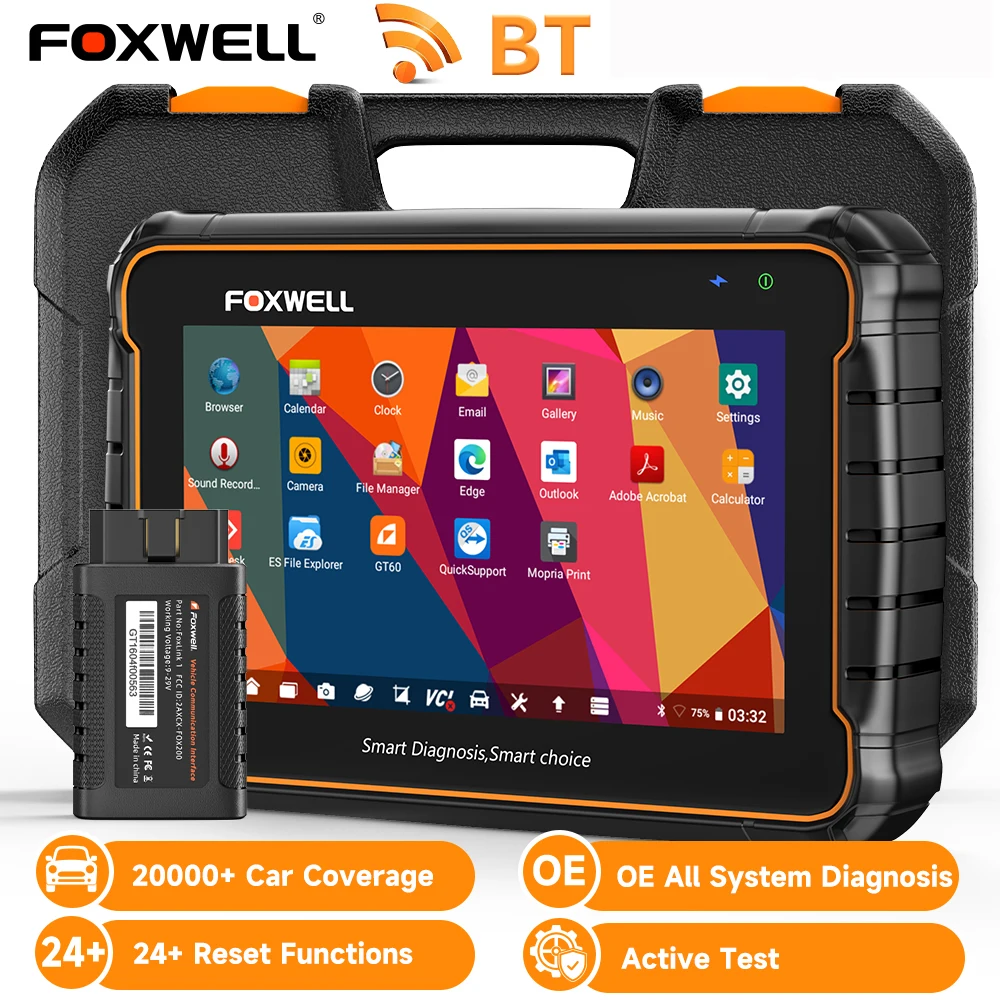 

Foxwell GT60 OBD2 Автомобильный сканер Полная система Активное тестирование A/F Масло SRS DPF монитор EPB 24, сброс обслуживания автомобиля диагностический инструмент