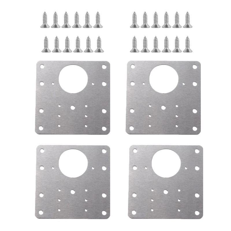 

4 Pcs Stainless Steel Hinge Repair Brackets Cabinet Repair Bracket Furniture Door Repair Plate Used Inside and Outside