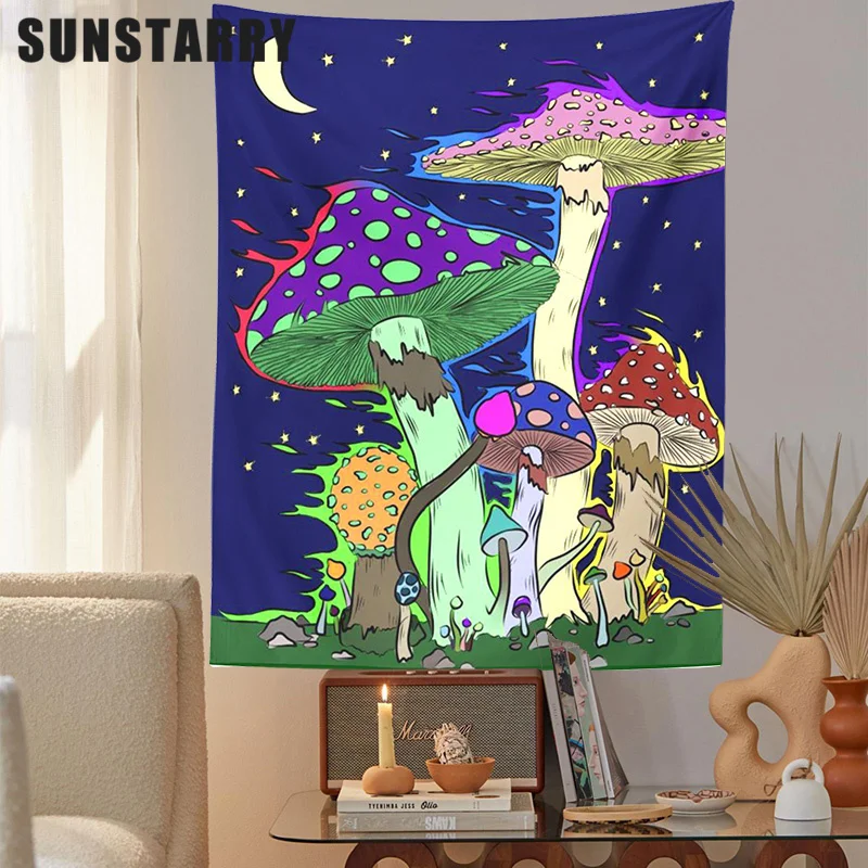 

Trippy гобелен с изображением гриба Hippie красочный настенный Богемный Цыганский психоделический гобелен для творчества Декор для дома