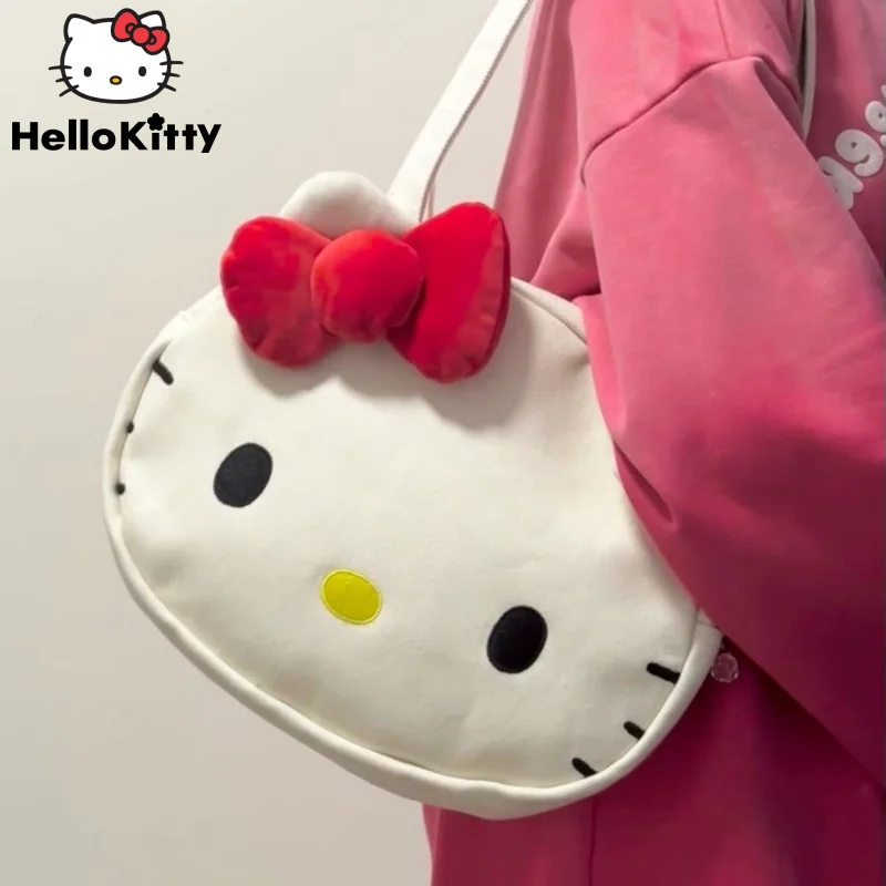 

Sanrio, Hello Kitty Холщовая Сумка через плечо Y2k, универсальная женская сумка, корейские милые сумочки с бантом, роскошная дизайнерская сумка-тоут, тренды 2023