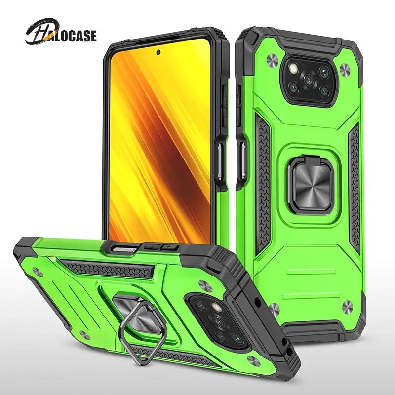 

Shockproof Case for Xiaomi POCO X3 Case Cover Armor Drop Protective Defender Ring Holder Magnet Phone Case POCO X3 NFC X3 Pro