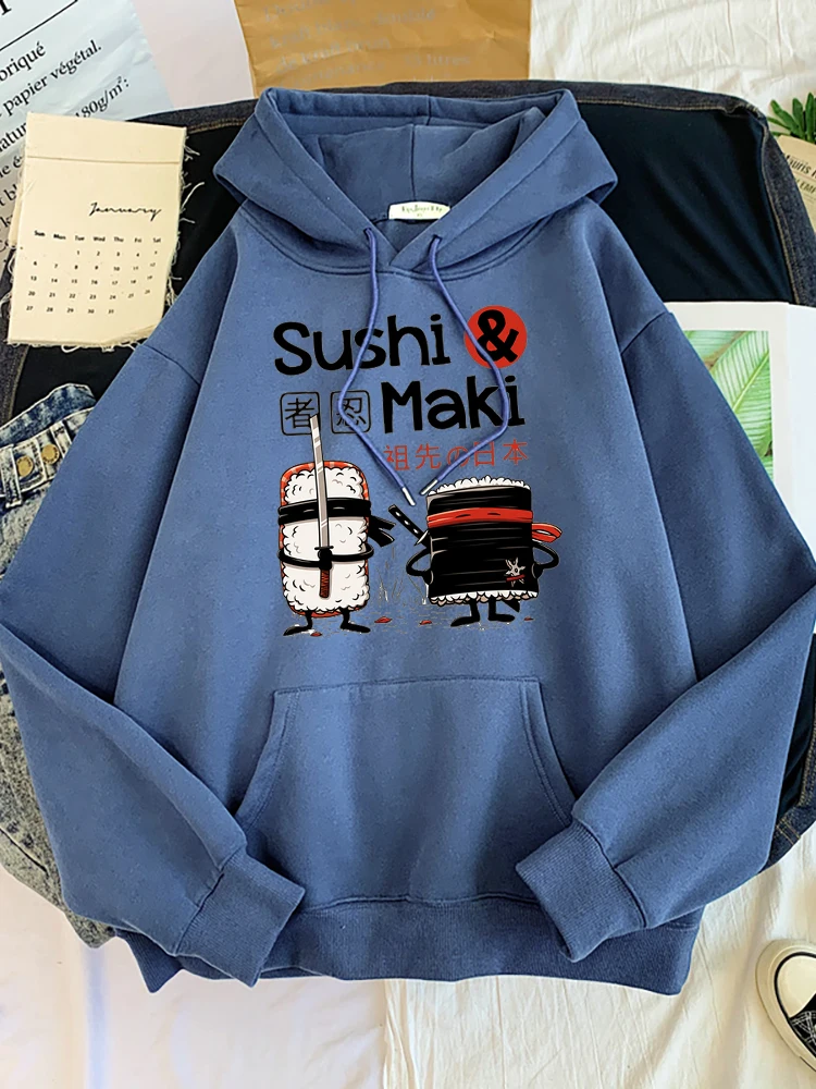 Комиксы ниндзя суши теплая толстовка женская японская мода эстетика толстовки