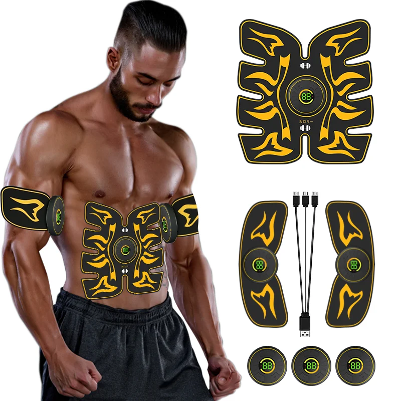 

EMS Muscle Stimulation Abs Trainer Electric Abdomen Massager Abs Stickers Home Fitness Equipment Muscle Building Lose Fat Unisex