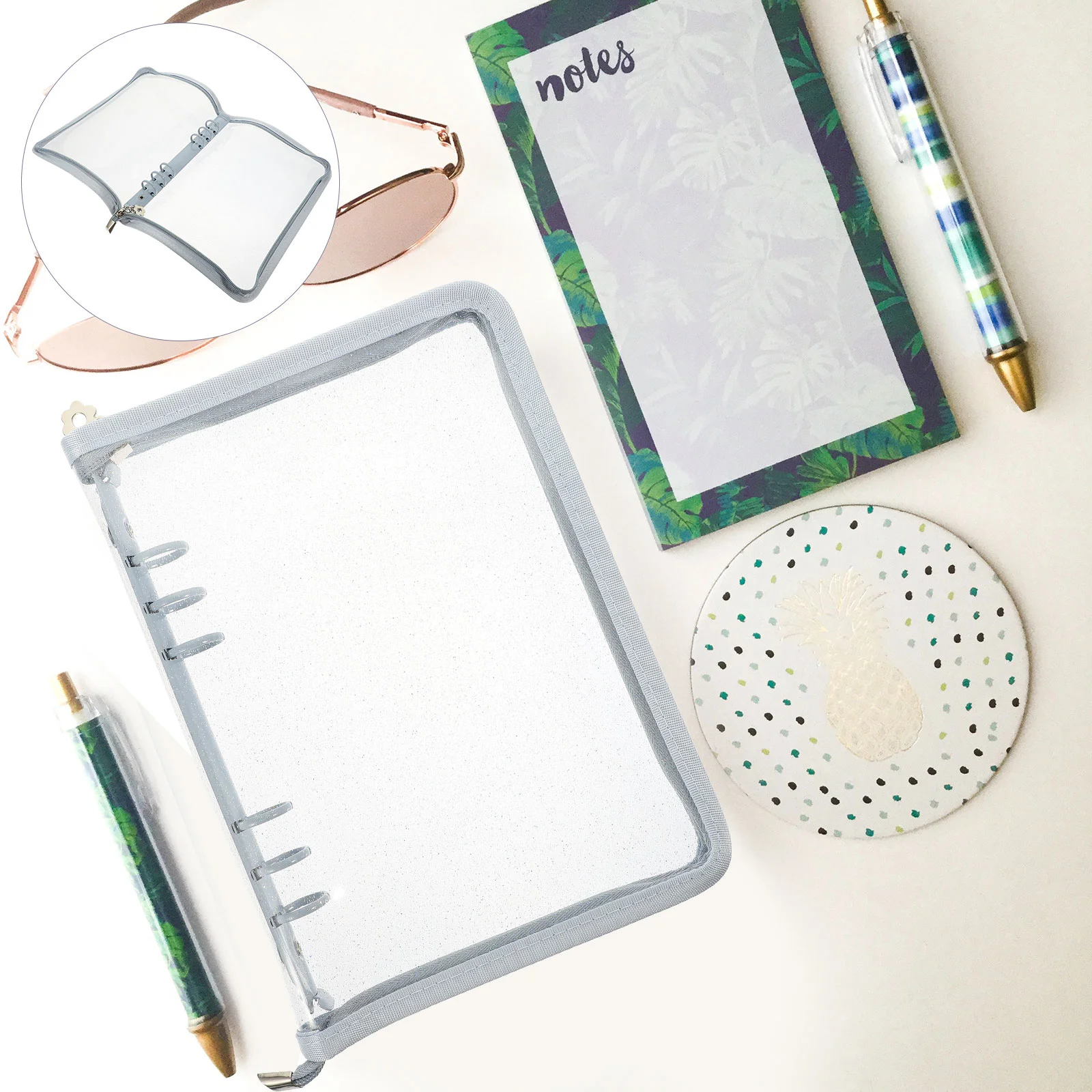 

Binder Notebook Zipper Scrapbook Loose-leaf Notebook Office Accessory