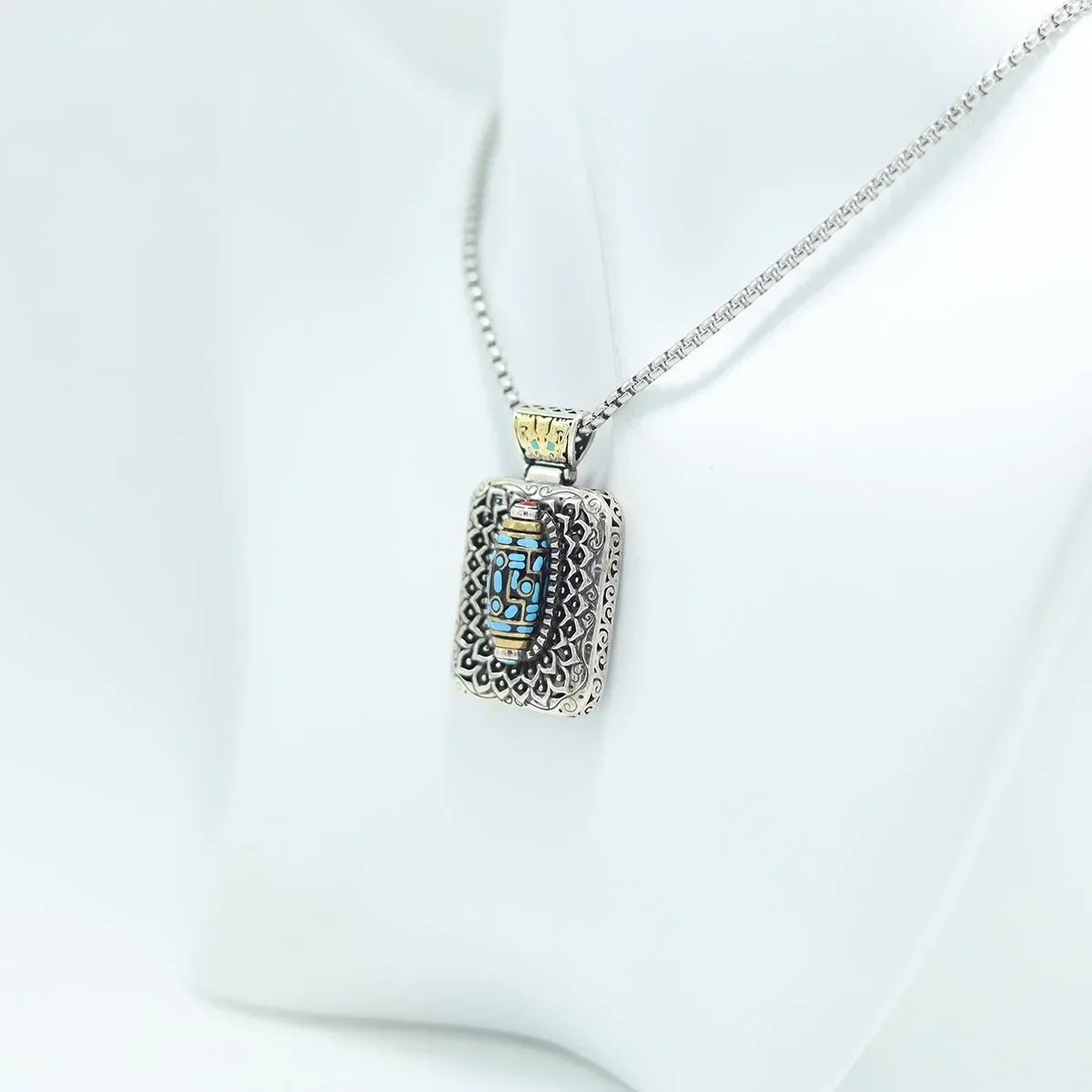 Буддистское серебряное ожерелье с шестью истинными словами мантра шурангама