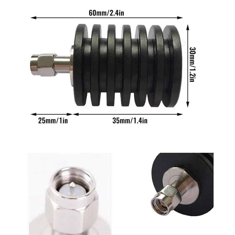 Professional Electronics RP-SMA Male Jack Center Coaxial Termination Loads 10W 3.0GHz/6.0GHz 50 ohm Connector Q81C images - 6