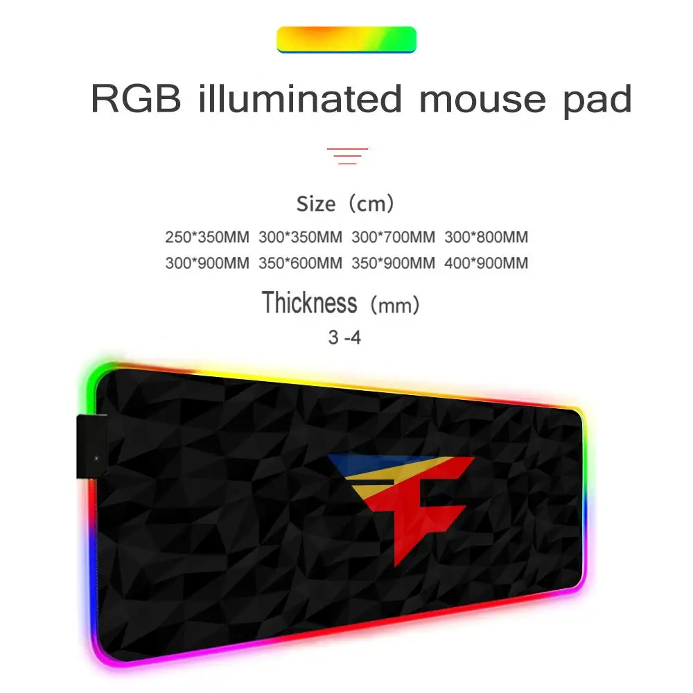 Коврик для мыши Game Faze Clan Gamer Rgb Настольный коврик Подсветка Светодиодный