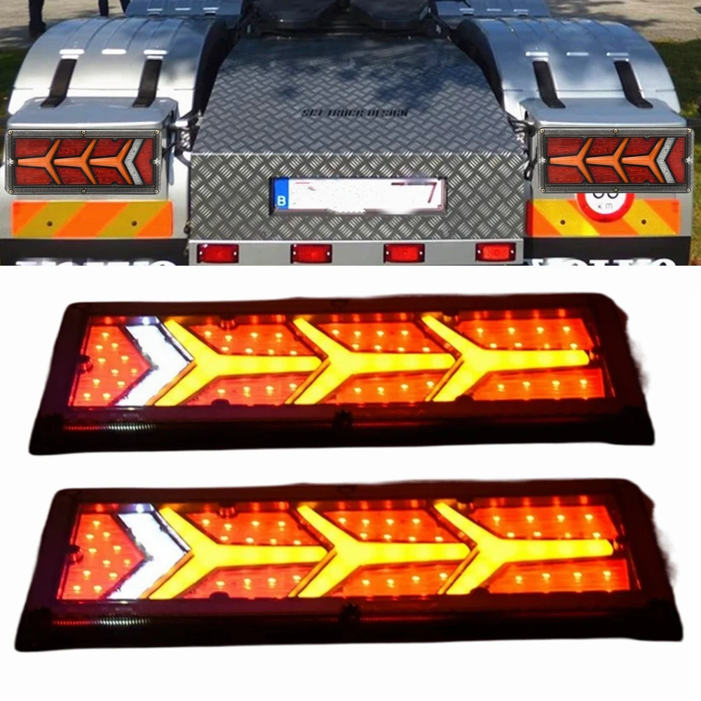 2X 33cm Dynamic LED Truck Tail Light Turn Signal Rear Brake Lights Reverse Lamp Trailer Lorry Bus Caravan Camper 12/24V |