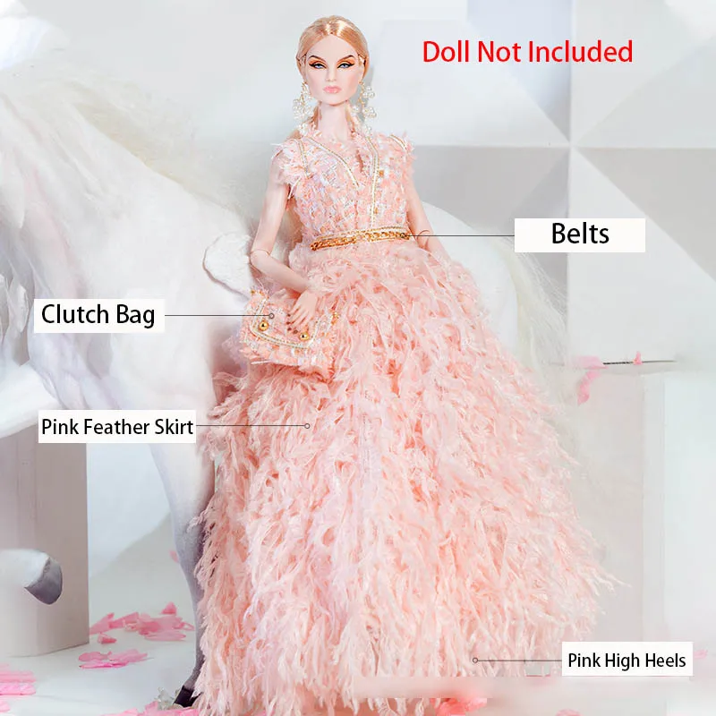 16 Роскошный дизайн Feather Dress Series Little Fragrance Dress Set 30 см Супермодель Кукла Повседневный нарядный комплект для FR PP BABI Xinyi (art.: 3920ce0258ebc) - 3920ce0258ebc