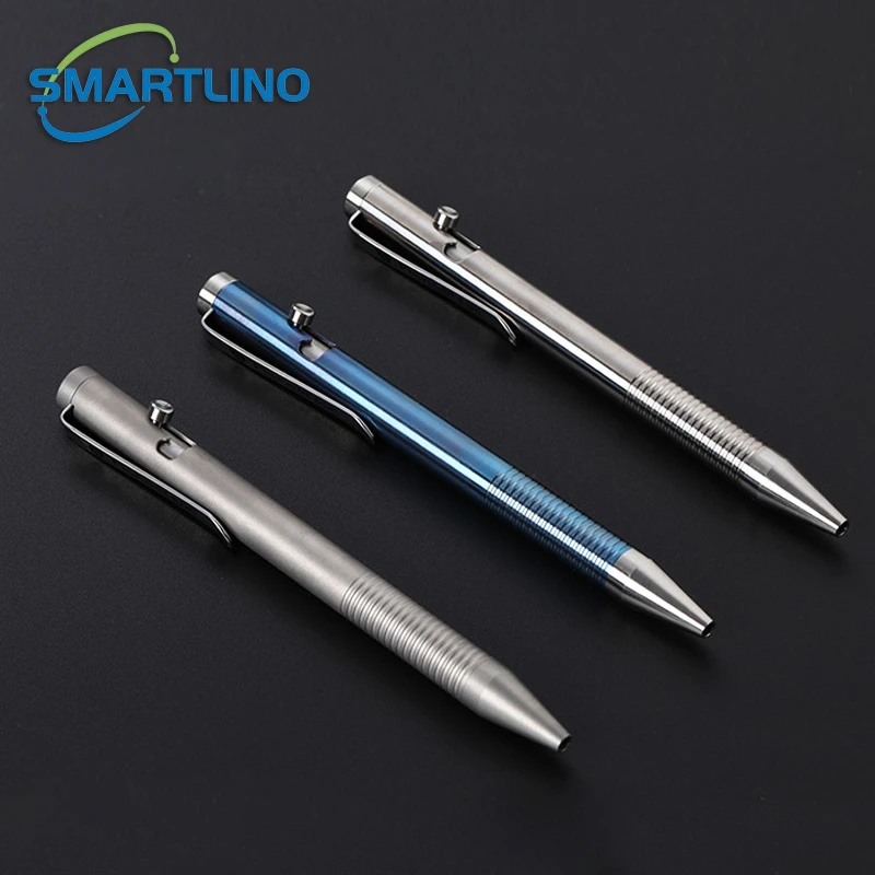 

High Quality Titanium Tactical Bolt Action Ballpoint Pen Self Defense EDC Writing Tools for Outdoor Traveling Office Gift